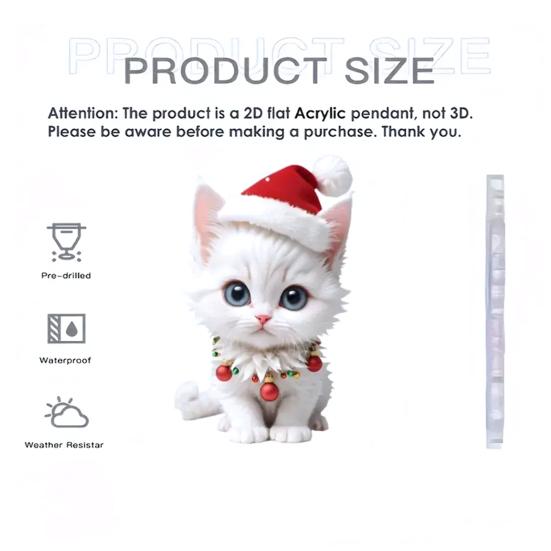 Подвеска в виде котенка с шляпой, подвесное украшение для зеркала заднего вида автомобиля, акрил