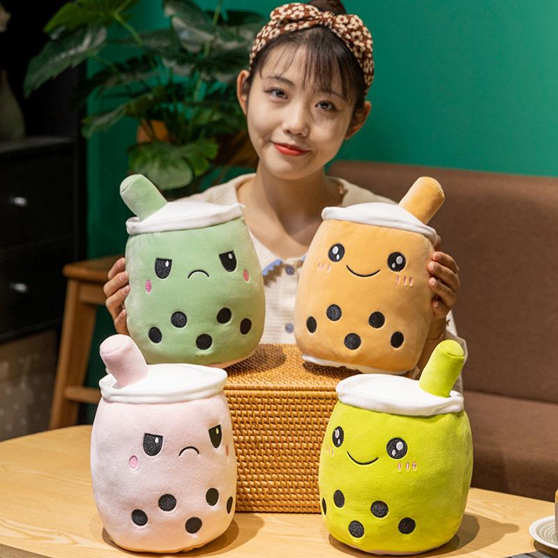 Двусторонние плюшевые игрушки Bubble Tea Secret Pouch Boba Plushie Doll Мягкая плюшевая кукла Boba Milk Tea Креативный детский подарок на день рождения