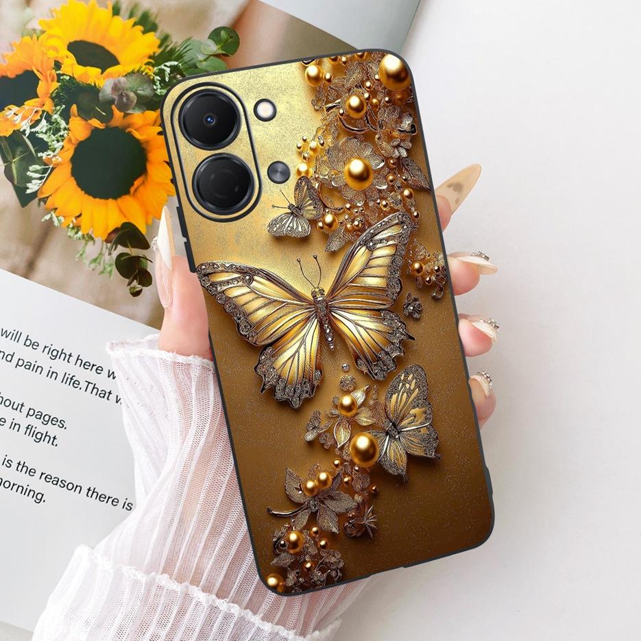 For Tecno Spark Go 3 Case KN3 Luxury Butterfly Painted Cover Soft TPU Phone Case For Tecno Spark Go 3 SparkGo3 Back Cover Fundas