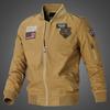 Men's Spring Casual Stand Collar Cotton Flight Jacket - Youth Workwear Style