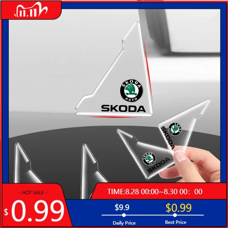Автомобильная наклейка Защита угла двери автомобиля Защита от столкновений Для Skoda Fabia 2 Octavia 3 Rapid Superb Аксессуары Светодиодный Багажник Автомобиль