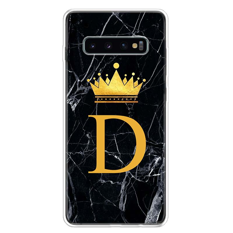 Чехол для телефона с буквенным алфавитом и короной AJ для Samsung Galaxy S10 Plus S20 FE S21 S22 Ultra S10E S9 S8 + S7 Edge J4