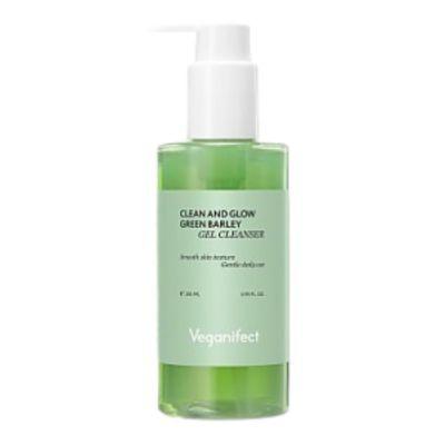 Veganifect . Гель-очищающее средство для лица с зеленым ячменем Clean and Glow 205 мл