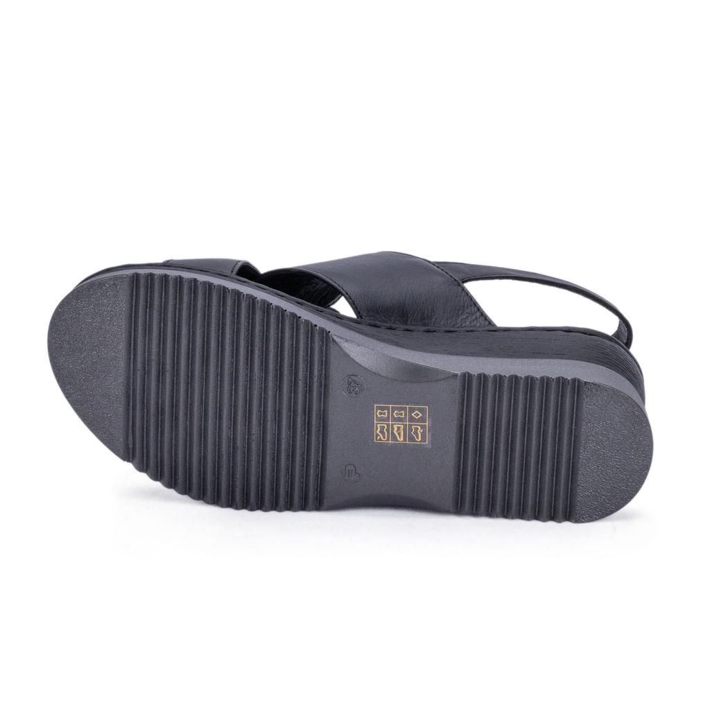 Женские удобные повседневные сандалии из натуральной кожи на танкетке с анатомическим каблуком