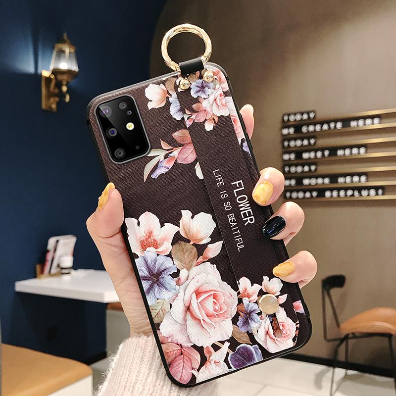Case For Samsung Galaxy S8 S9 S10 S20 FE Plus A51 A10 A20 21s 30s A40 A50 A70 A71 Note 20 Plus Phone Holder Wrist Strap Case