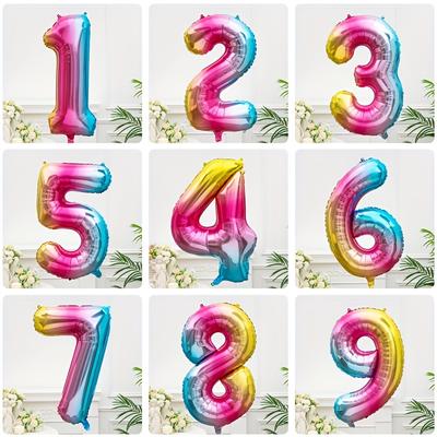 10 цветных цифровых шаров, 32 дюйма, цифры 0-9, подходят для дней рождений, юбилеев, украшения вечеринок и т.д.
