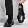 Leather Shoes Men's Four-season Business Dress British Casual Commuter Style Black Heightening Wedding Groom Shoes