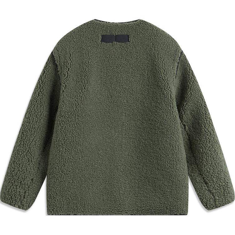 Li Ning CF Su круглый вырез одна пуговица теплый длинный рукав вязаный свитер мужской свитер Luo-Yan-зеленый AFDU911-1