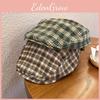 Trendy Retro Grid Print Newsboy Cap Windproof Warm Features Casual Streetwear