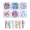 1 набор блесток для ногтей, сияющий, легкий, вставной, глянцевый, не капающий, сделай сам, сверкающий, 6 цветов, украшение для ногтей, блестки, маникюрный салон, поставка