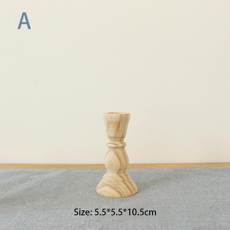 7 Styles Wedding Decorations Wood Candlestick Holder Unpainted Wood Classic Craft Candle Holders