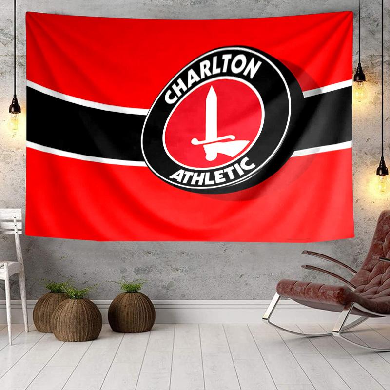 Charlton FC Crest Tapestry, Unique Design Tapestry, Wall Decor for Bedroom,Livingroom, Playroom,Heartwarming Fan Holiday Gifts