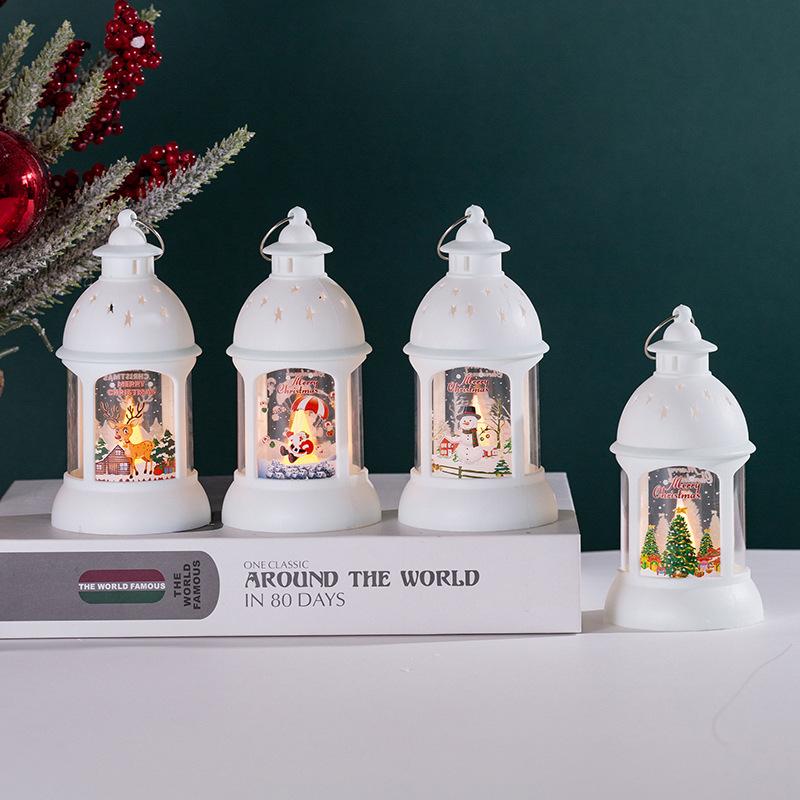 Christmas Decorations Kindergarten Children Gift Nightlight Dessert Table Decoration Christmas Tree Pendant Castle Lantern