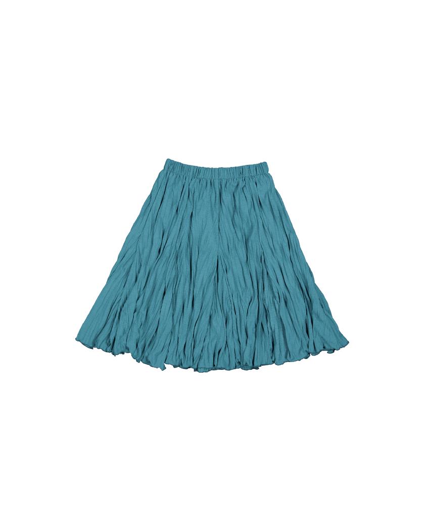 Cookies Wave Crinkle Gored Skirt (Teal)