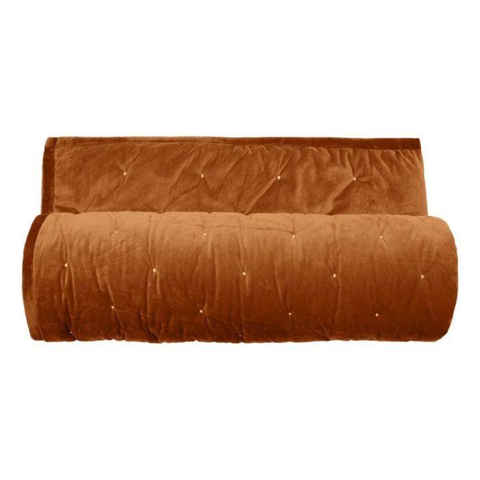Couvre lit velours matelassé surpiqué "Gipsy" toutes dimensions Vent du sud - Gipsy Camel - 180 x 240 cm pour lit 1 place