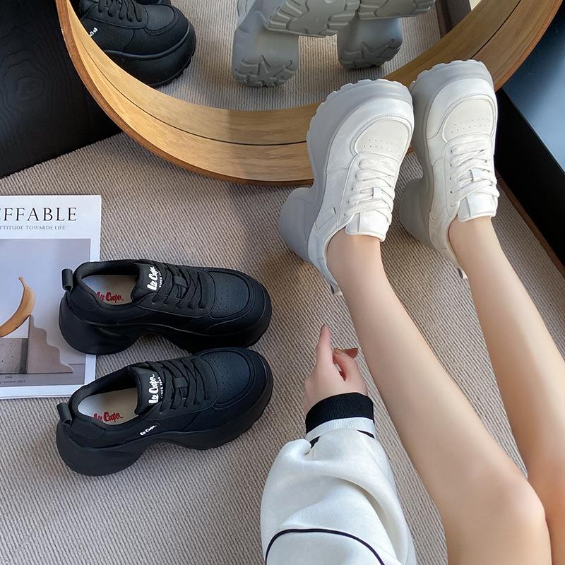 2025 весна новая толстая подошва внутренняя высота увеличивающая женская обувь бархатная обувь универсальная повседневная спортивная обувь женщины