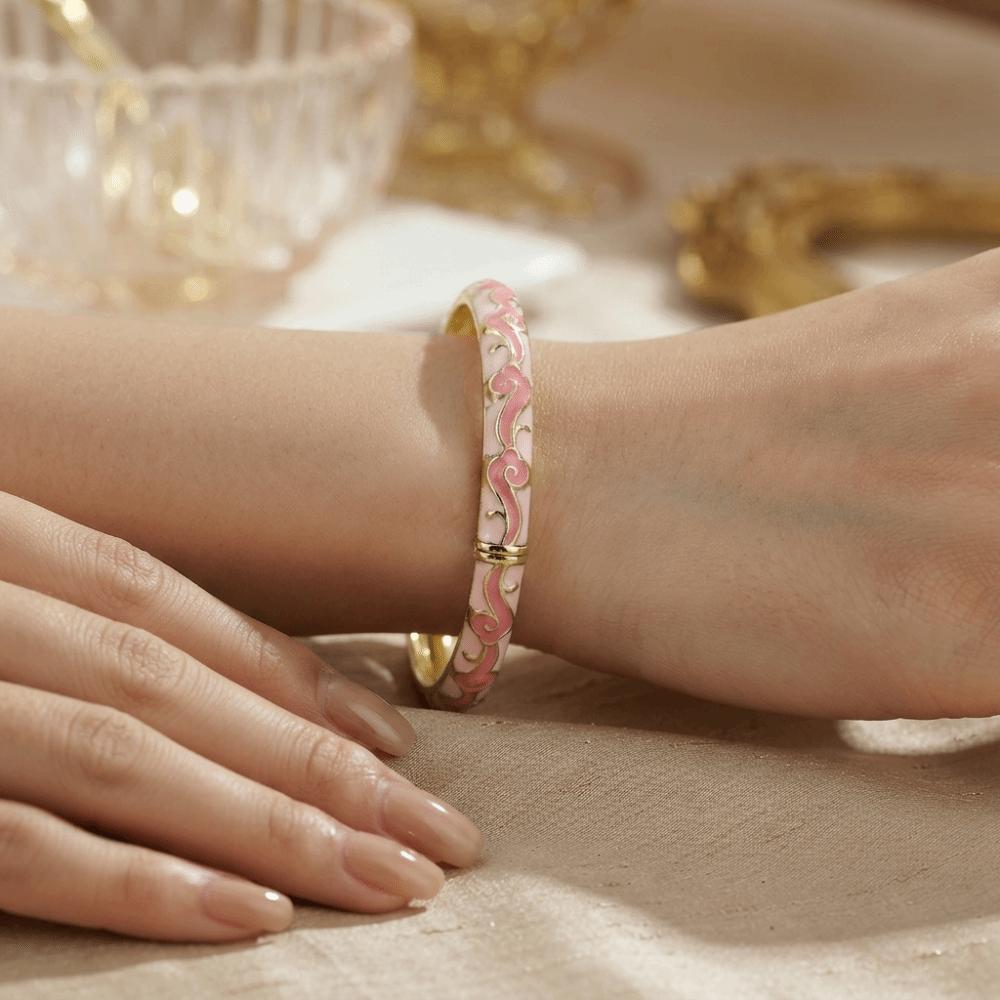 Exquisite Painting Enamel Cloud Bangle Colorful Glazed Artistic Open Wristlet Women