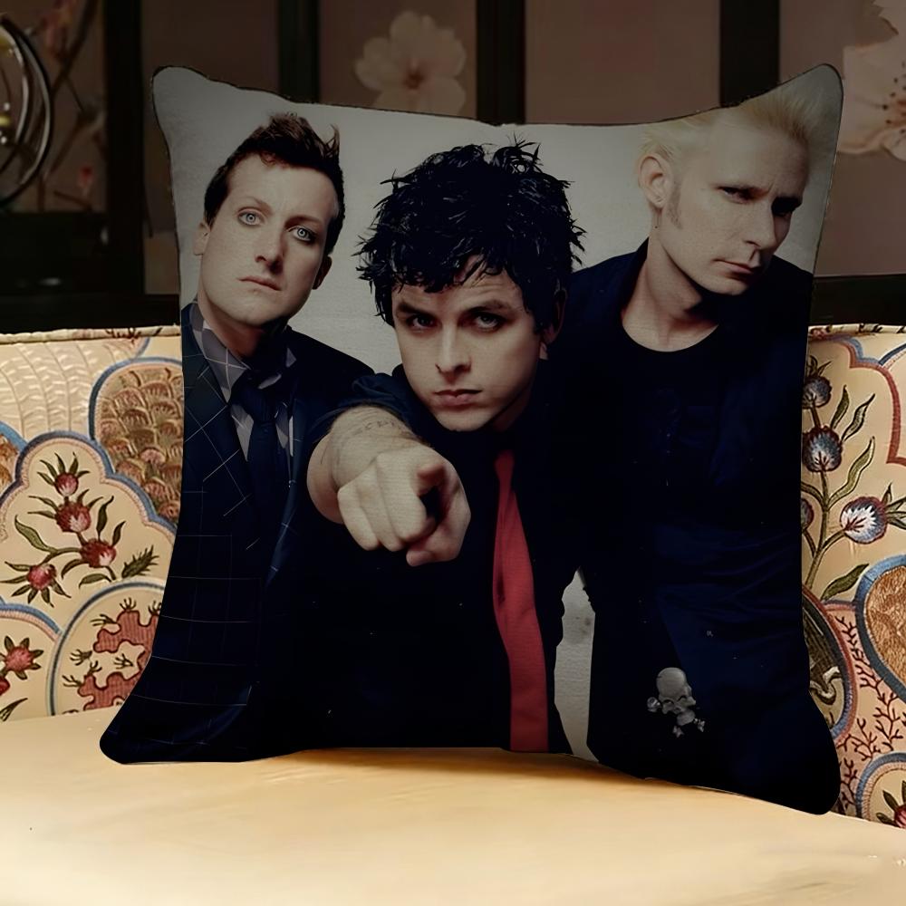 GGreen ROCK Day BAND Pillow Case Pillowcase Doublesided Printed Sofa Cushion Bedroom Headboard Pillow