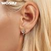 WOSTU Серьги-каффы змеиные из стерлингового серебра 925 пробы, серьги-клипсы, блестящие цирконы, серьги-гвоздики с животными, ювелирные изделия для вечеринок и свадеб, панк-подарок