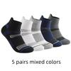 5 Pairs Spring Summer Men Casual Sports Running Socks Protective Ankle Socks Thin Breathable Deodorant Fitness Short Socks Male