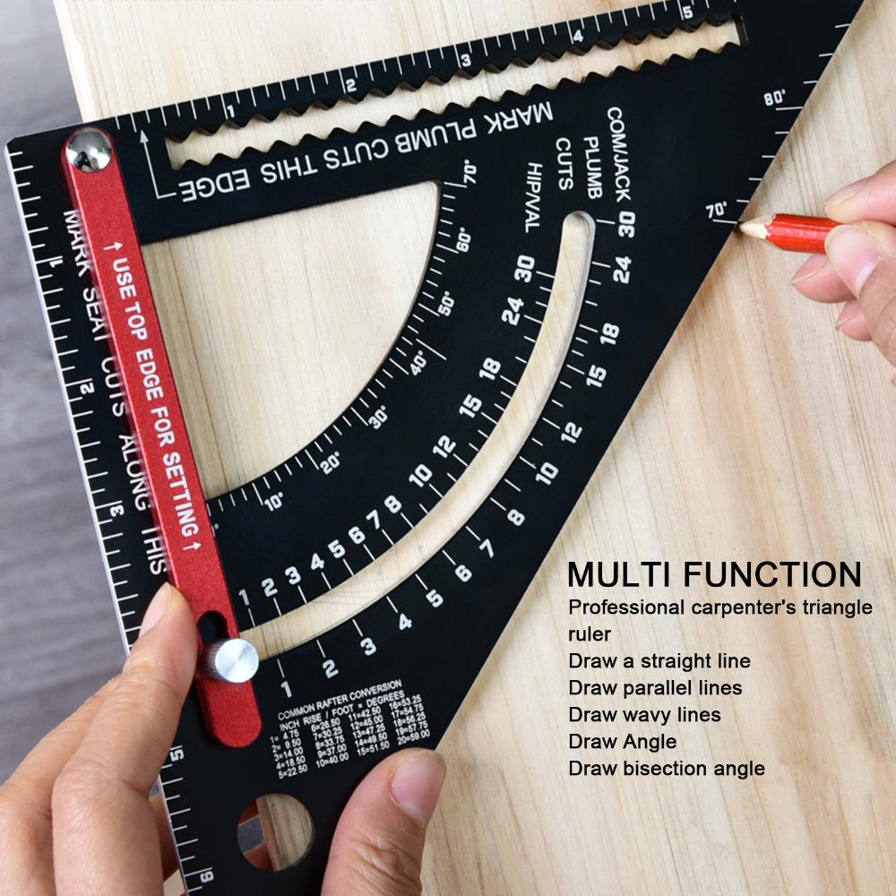 7 Inch Aluminum Alloy Triangle Ruler Adjustable Angle Adjustable Rafter Framing Square Framing