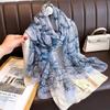 Silk Scarf for Women In Spring  Autumn and Winter  Middle-aged and Elderly Mothers Warm and Versatile  Super Large Scarf Literary Style Travel Scarf