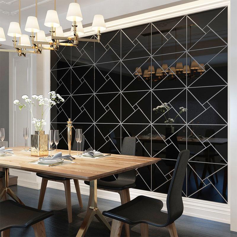 NEW 3D Square Wall Mirror Stickers Acrylic Self-Adhesive DIY Decal for TV Background Living Room Art Modern Home Decor