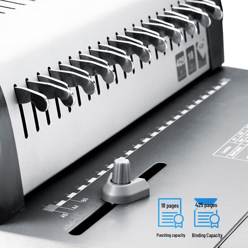 Deli 3873 Manual 21-Hole Comb Binding Machine CN plug (adapter included)