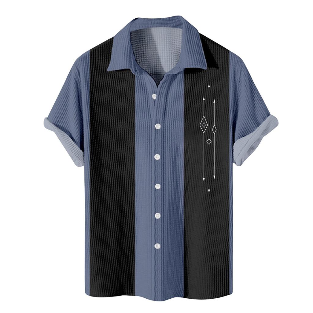 Men's Hawaiian Printed Button Short Sleeve Shirts Men's Casual Fashion Short Sleeve Shirts