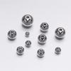 30-100Pcs 3-8 Mm Stainless Steel Charm Round Loose Spacer Beads For DIY Bracelet Necklace Jewelry Making Accessories
