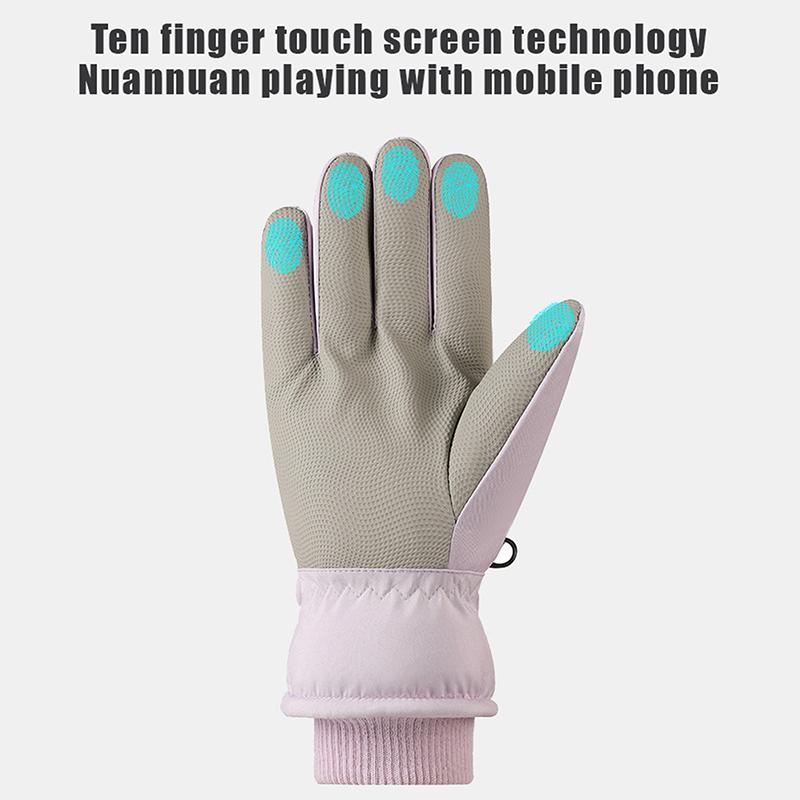 Зимние унисекс перчатки для сноуборда и лыж из искусственной кожи с нескользящим сенсорным экраном водонепроницаемые флисовые теплые перчатки для езды на мотоцикле и велосипеде