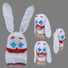 Rabbit Ears Evil Clown Hat Handwoven Balaclava Cap Novelty Party Hat for Girl Boys Knit Mask Hat Accessories