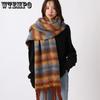 Rainbow Scarf Women's Striped Loop Yarn Warm Shawl Versatile Winter New Style Windproof Plush Scarf