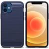 Protection Case - PROSHOP - for iPhone 12 - Flexible - Carbon Effect - Navy Blue