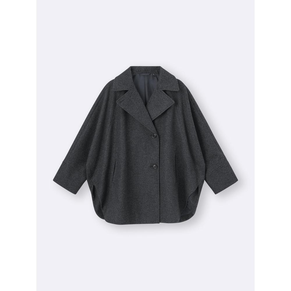 GU by Uniqlo Уютное пальто-кейп из меланжевой ткани Z+e