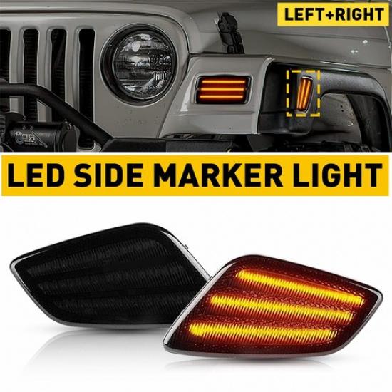 Side Marker Signal Blinker Corner Parking Pair Light Set for 97-06 Jeep Wrangler