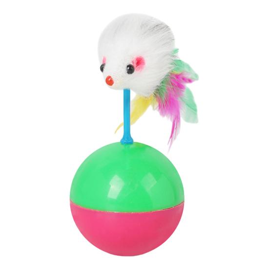 Cat Interactive Ball Cat Toy with Fake Feathered Mouse Automatic Toy Ball for Cats And Dogs Indoor Exercise Entertainment