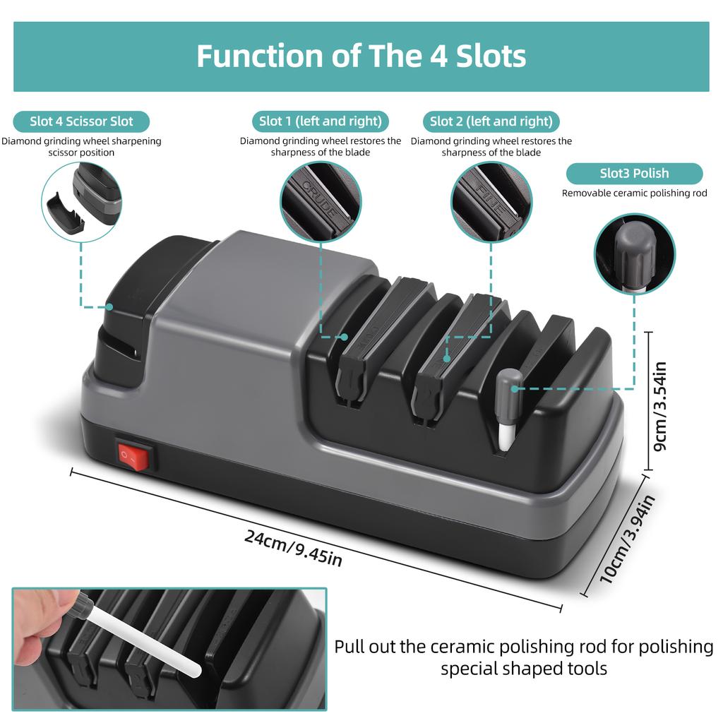 4 в 1 электрическая точилка для ножей инструмент для заточки ножей с алмазными абразивами подходит для прямых