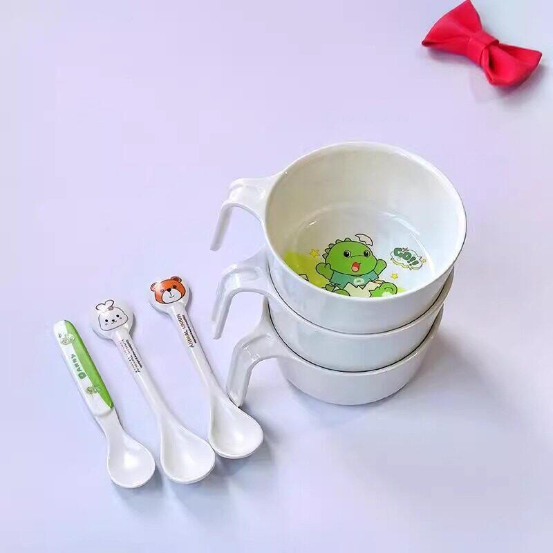 Детский мультяшный набор миска и ложка Shanshui Yao для еды и супа