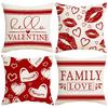 Valentine's Day Pillowcase Linen Love Printed Home Cushion Cover Living Room Sofa Pillowcase