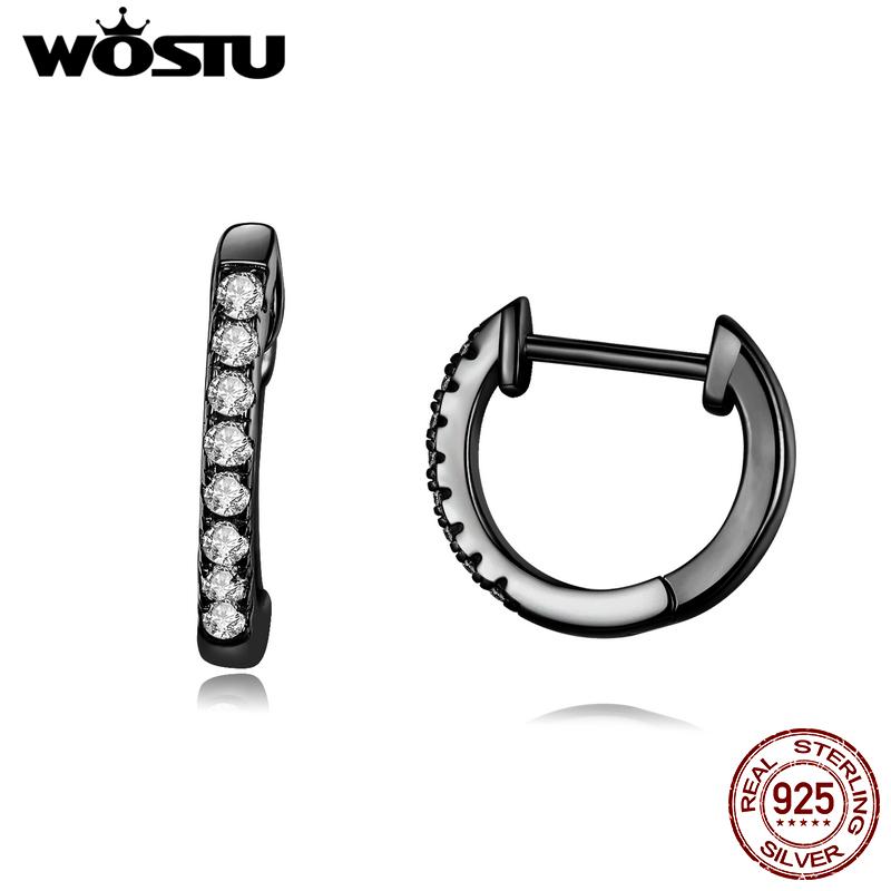 WOSTU Серьги-кольца из стерлингового серебра 925 пробы