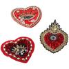 3PCS Glitter Sequin Evil Love Heart Eyes Sequin Patches 3 Style Applique Clothes  for Handbag
