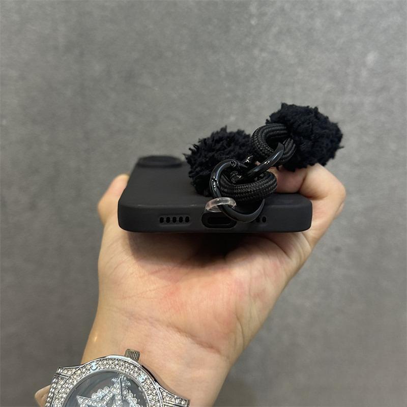 Фланелевый - Чехол для телефона на подкладке со шнурком для iPhone 17 Air 16 15 14 Plus 13 12 11 Pro Max Милый Простой Мягкий Чехол