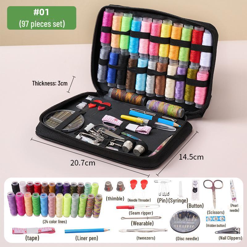 Портативный швейный набор из 27 предметов: Нитки, иголки и компактная сумка для рукоделия