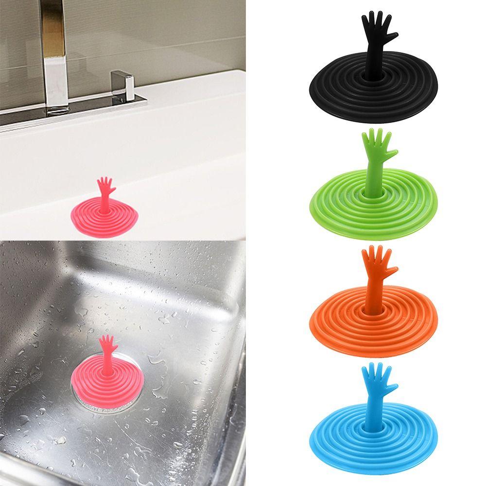 Силиконовая крышка для слива Универсальная заглушка для ванны Плоская пробка Высококачественный уловитель волос для раковины Кухня