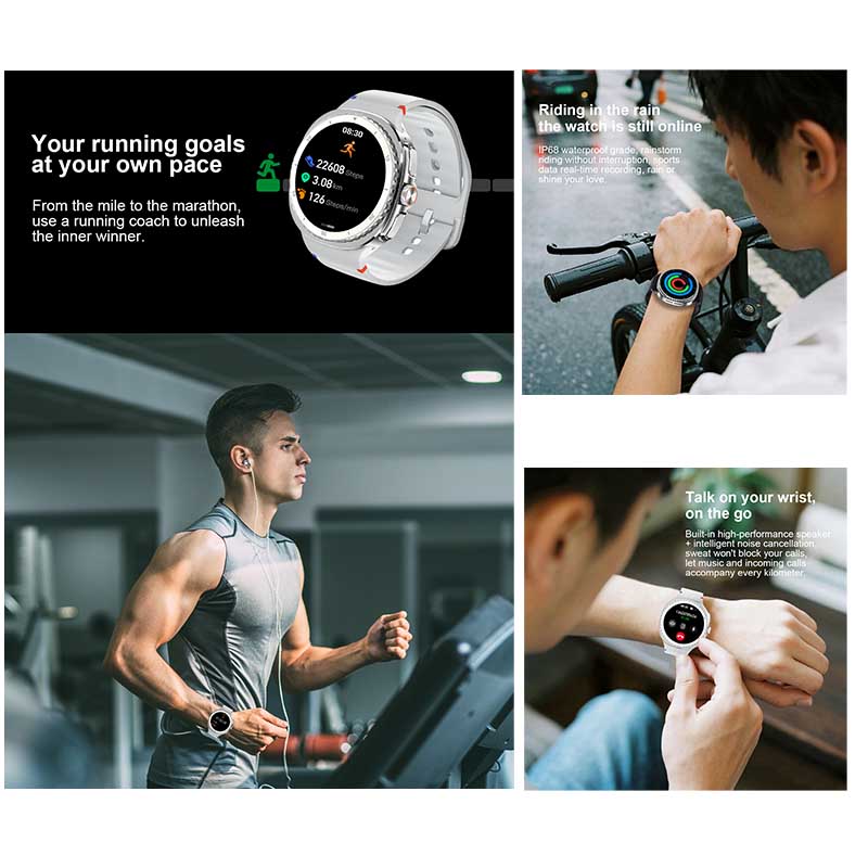 SACOSDING Man Smart Watch 1.43"AMOLED 400mAh Battery Heart Rate Sports Modes Al Voice lP68 Waterproof Fitness Tracker Smart Watch