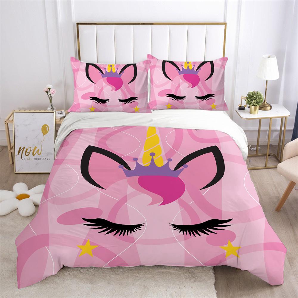 Комплект постельного белья с 3D принтом единорога, комплект постельного белья одного размера, высококачественный полиэстер, декор для детской спальни