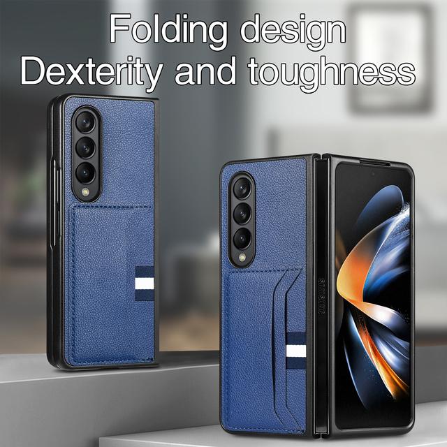 Складной чехол с точным вырезом и защитой от падения для Samsung Galaxy Z Fold 4 Fold4 Fold3 Fold2 Fold 2 3 5g, сумка для телефона с гнездом для карты