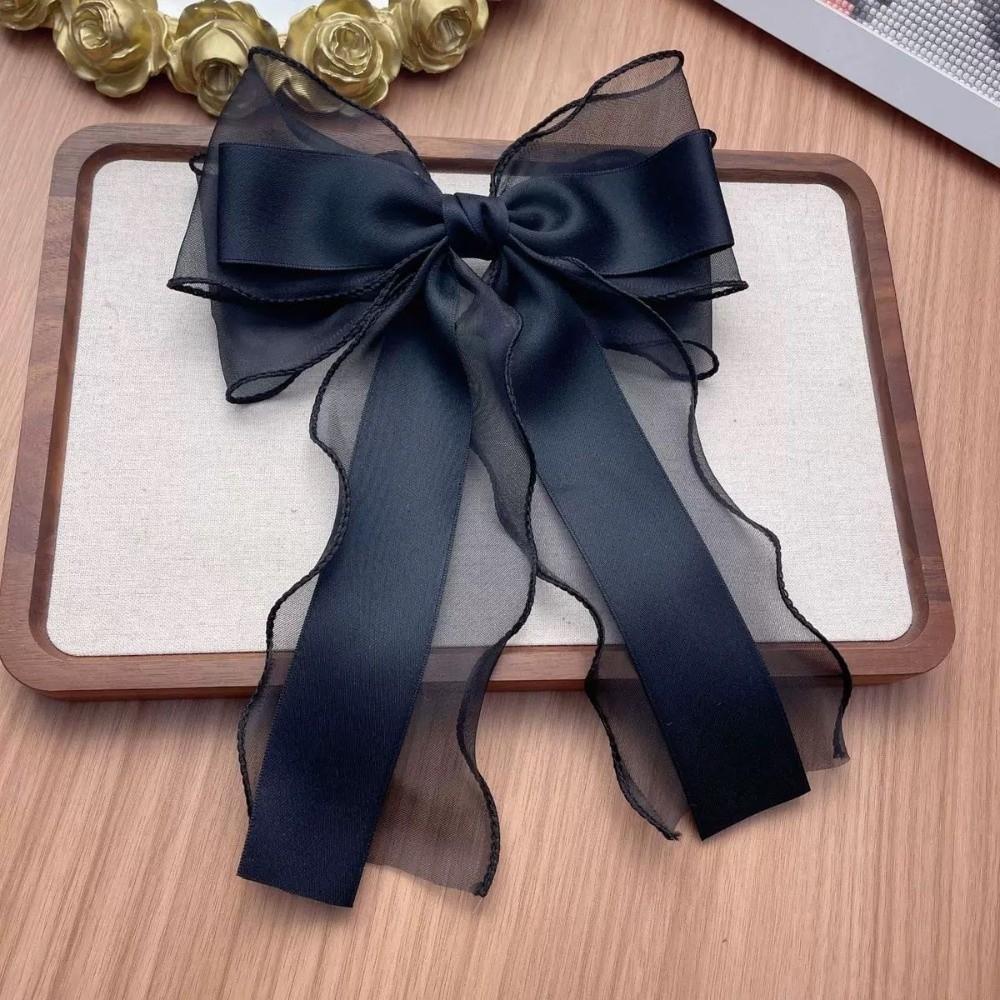 Soft Mesh Bow Hair Clip Large Bow Hair Barrettes New Sweet Headband Women Fashion