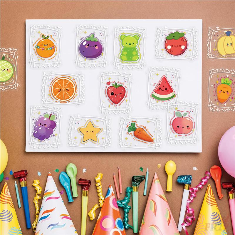 50Pcs/Set Wrapped Candy. Fruit Emoji PET Stickers Waterproof DIY Fashion Doodle Decals Stickers